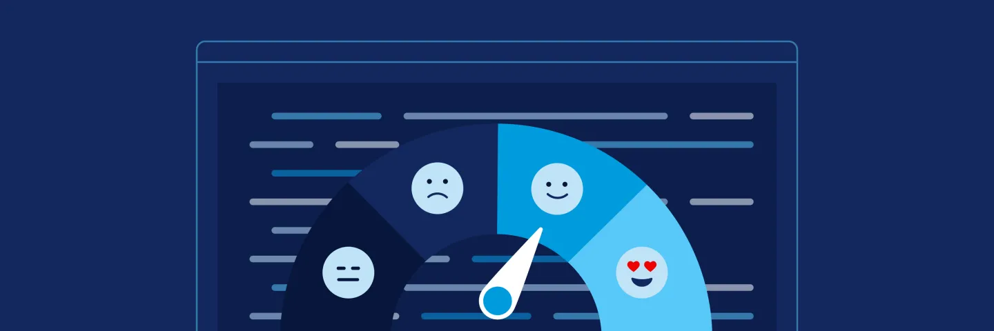 A gauge with various facial expressions, indicating emotional feedback