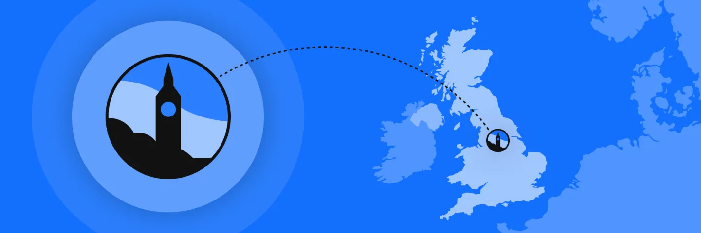 A map highlighting a location in the UK