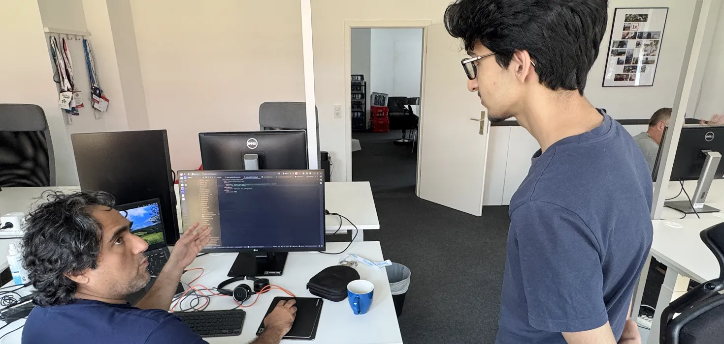 Majid mentoring Shamir during his internship