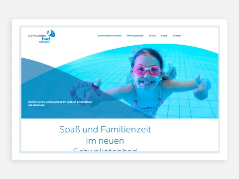 Screenshot of Schwaketenbad front page 