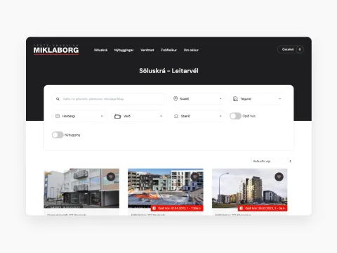 The search engine in the property overview
