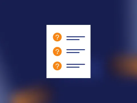 White document with three bullet points and orange question marks