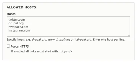 Drupal Link Allowed Hosts screenshot