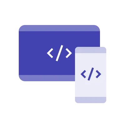 Desktop- und Mobilbildschirme zeigen den selben Code an