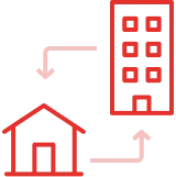 Hybrid work model icon