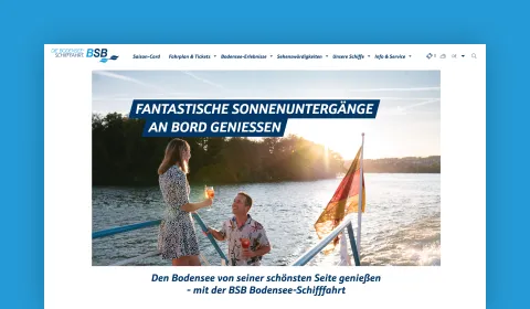 Screenshot of the BSB website homepage