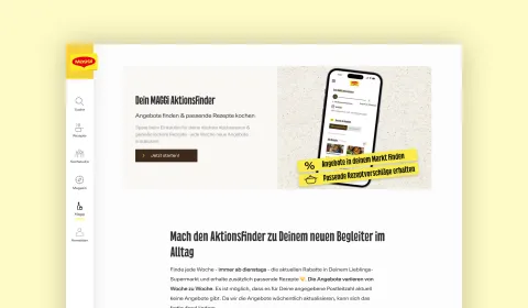 Screenshot showing aktionsfinder functionality on the Maggi.de website