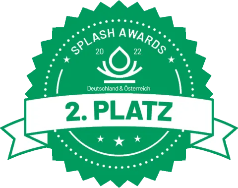Badge des Zweitplatzierten Splash Awards 2022