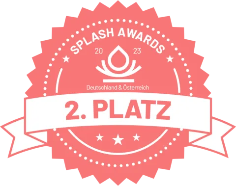 Badge des Zweitplatzierten Splash Awards 2023