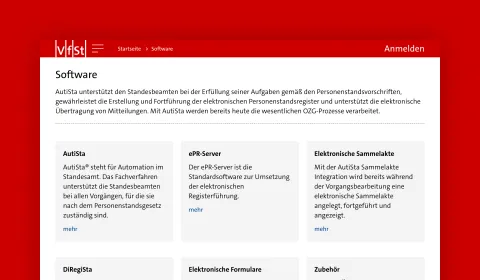 Software-Verzeichnisse auf der Webseite der VfSt