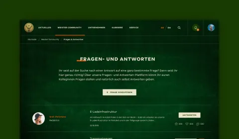 Jägermeister FAQ page on intranet