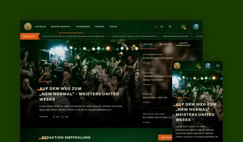 Jägermeister intranet on web and mobile view