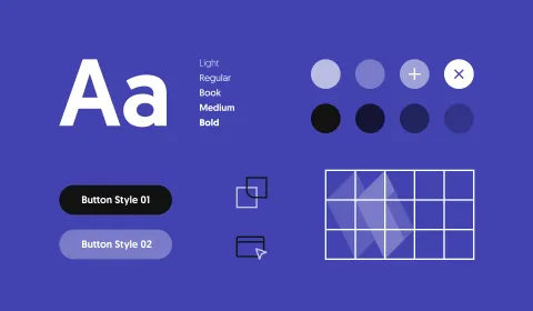 Corporate design guideline with colours, typography, buttons