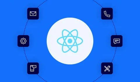 Icons representing React support services