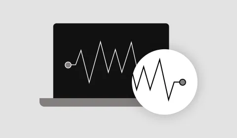 Computerbildschirm mit Überwachungsdiagramm
