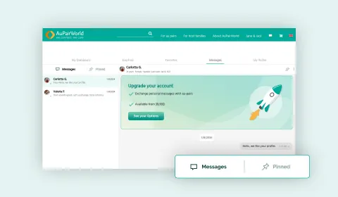 An option to upgrade to Premium membership on the AuPairWorld website