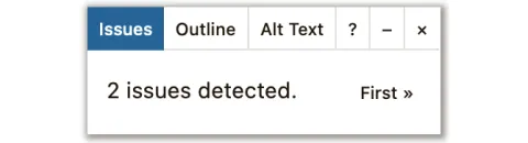 Screenshot from an integrated accessibility tool