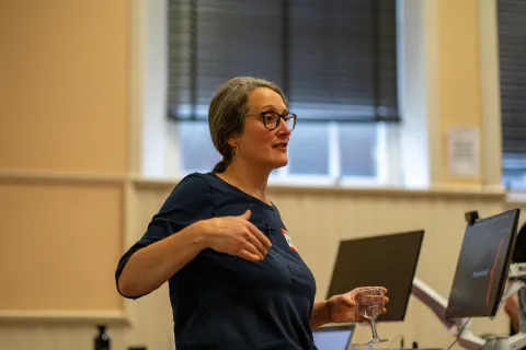 Maria Young on stage at DrupalCam Scotland