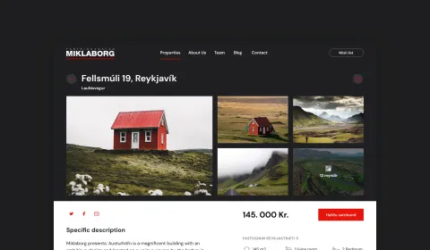 Property details page on the Miklaborg website