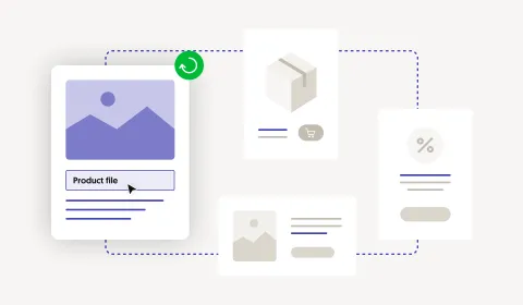 Workflow showing product file integration into online store