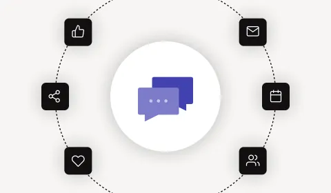 Un gráfico mostrando íconos de diversos canales de comunicación