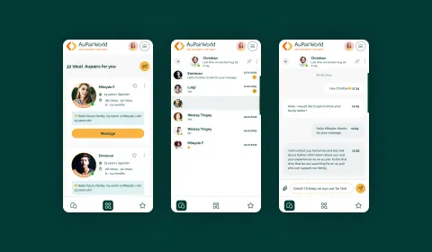 Messaging functionality on the mobile screen