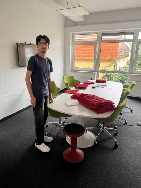 Shamir performing his first task at the office
