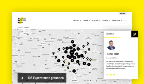 Screenshot from UTBW website showcasing interactive map