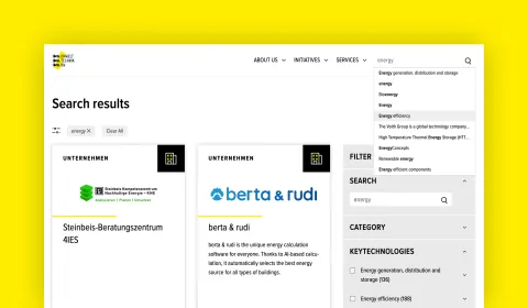 Screenshot from UTBW website showing search functionality