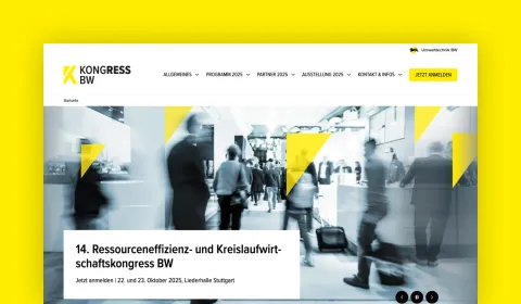 Screenshot of the Kongress BW website homepage
