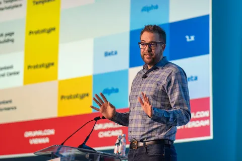 Dries at DrupalCon Chicago