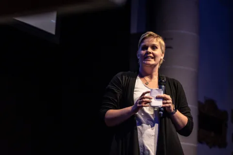 Bjarney Sonja talking about the human factors when running a digital agency