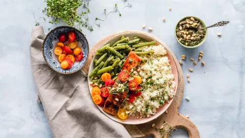Healthy food bowls on the table