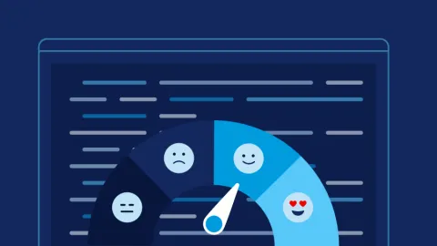 A gauge with various facial expressions, indicating emotional feedback