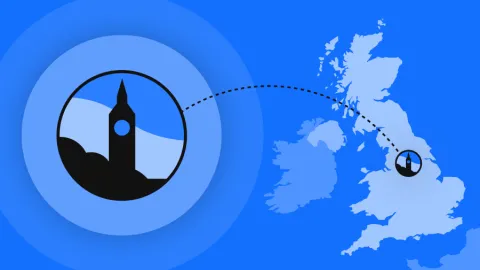 A map highlighting a location in the UK