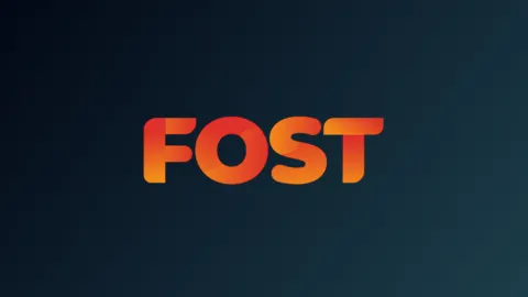 Logo of FOST on a dark blue background