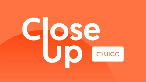 Text "Close Up" and the UICC logo on an orange background